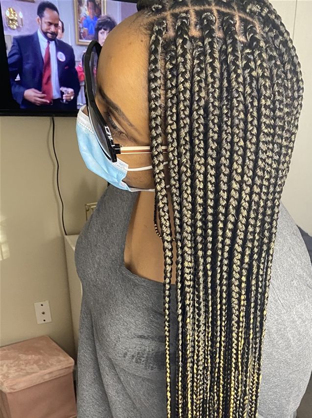 Medium butt box braids