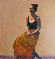 Vrouw in Nepalese jurk 