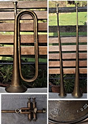Instrumente eines Hornisten des Artillerie Regiments 45