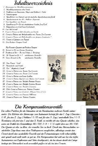 200 Seiten mit allen Instrumenten aus der Sammlung, Beschreibungen und Erklärungen rund um die historischen Kornette, Trompeten, Alt- und Baritonhörner, aber auch Fachbücher, Kataloge, Noten und Links zu interessanten Websites.