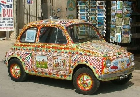 Fiat Cinquecento med siciliansk kunst