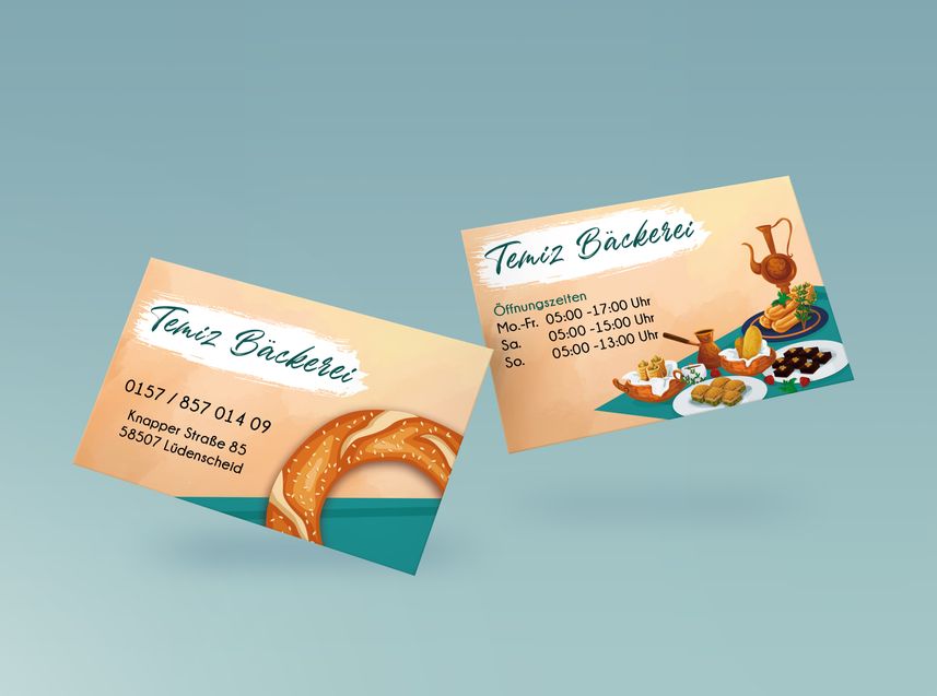 Visitenkarten Bäckerei Temiz