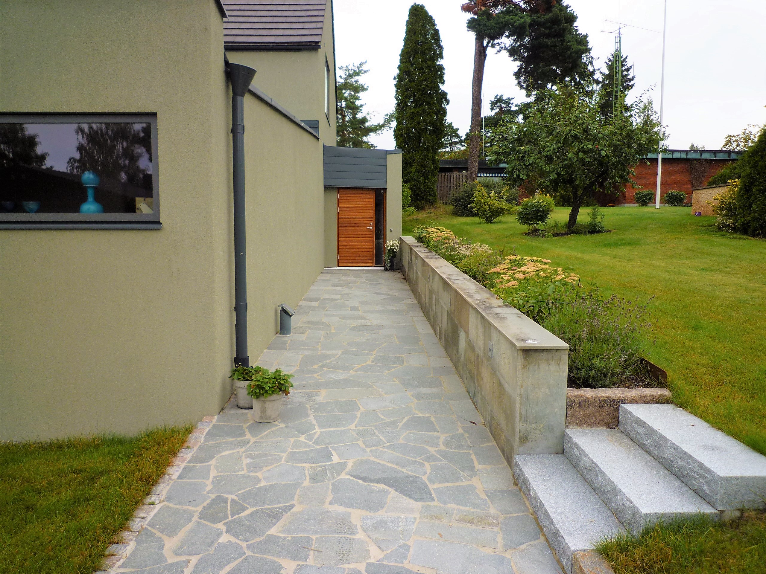 Entré gång, trädgårdsdesign