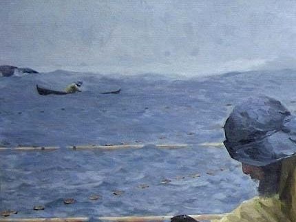 Ute ved kilenoten. Maleri av Fredrik Kolstø fra 1892.