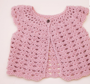 Aran Blush Lacy Cardigan
