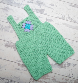 Newborn Granny Square Dungarees