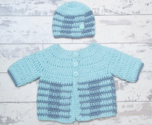 Ocean Waves Cardigan & Beanie