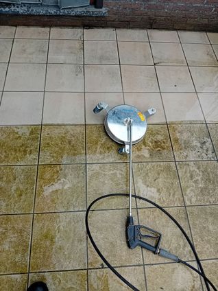 Schoonmaken tegels terras  ->