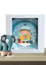 Kinder servies porcelein winter blauw