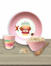 Kinder servies porcelein winter roze