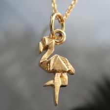 Origami Gold Flamingo chain