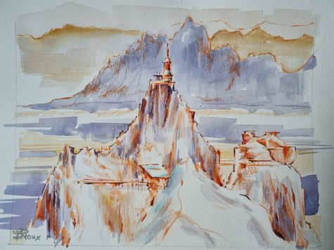 L'AIGUILLE DU MIDI ORANGEE
