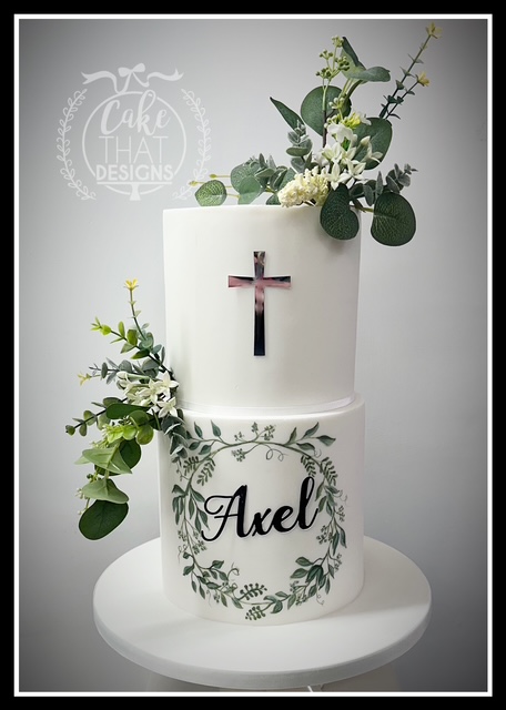 Christening leafy 2 tier
