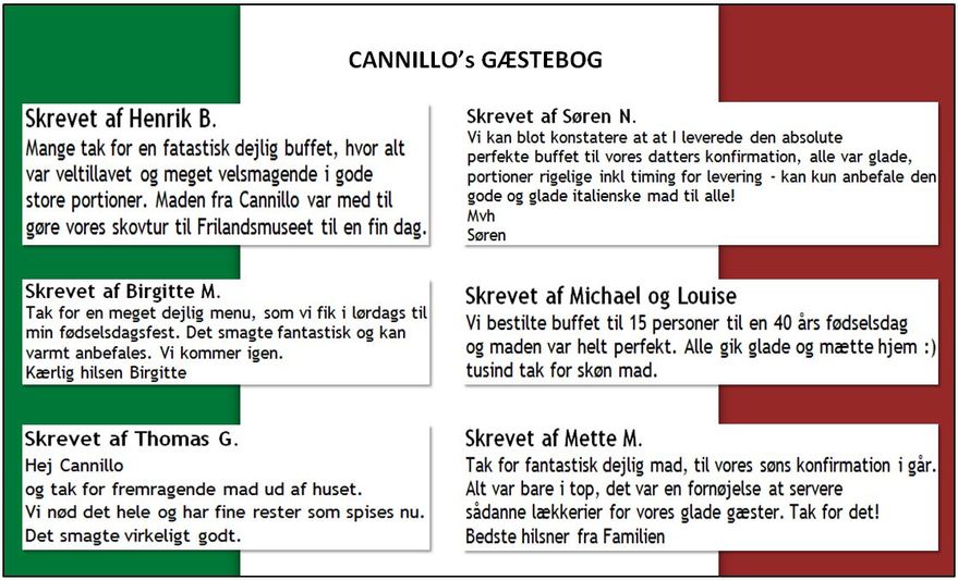 Kun det allerbedste er godt nok til Cannillo's kunder.