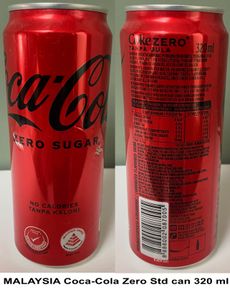 MALAYSIA Coca-Cola Zero Std can 320 ml