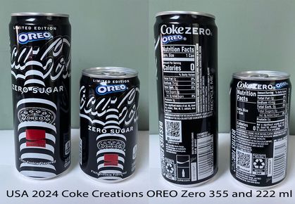 USA 2024 Coke Creations OREO Zero 355 and 222 ml