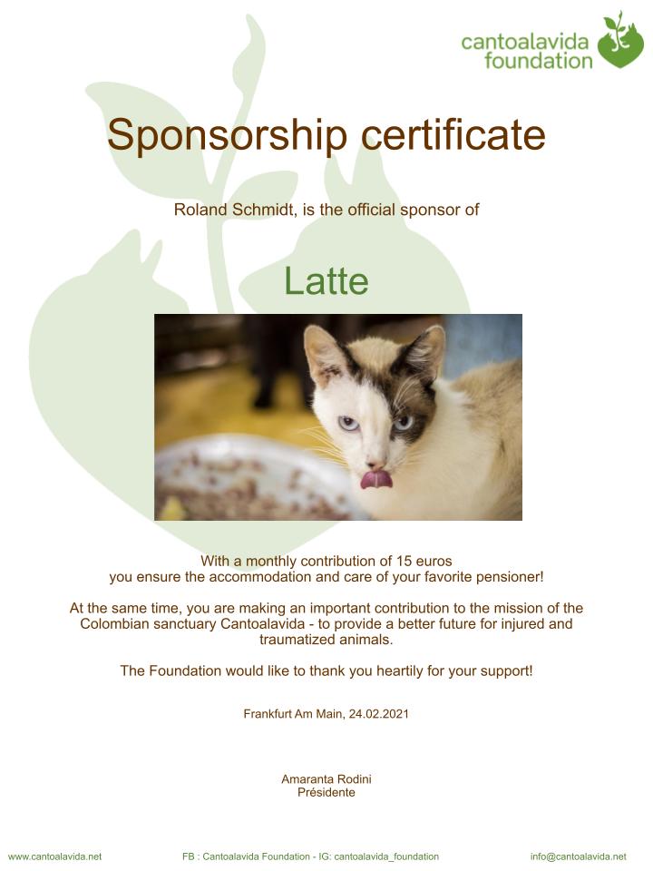 Sponso certificate