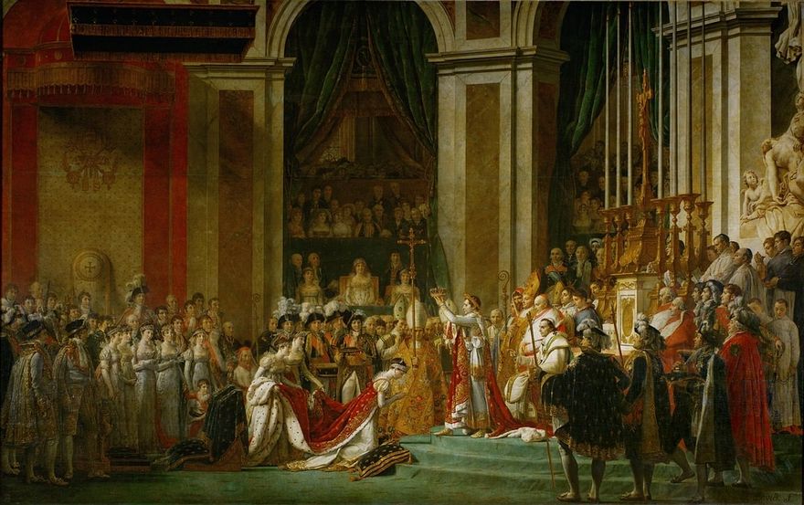 Napolion krönte sig själv. Han tyckte väl att han gjorde det bäst själv. Även om påven närvarade.