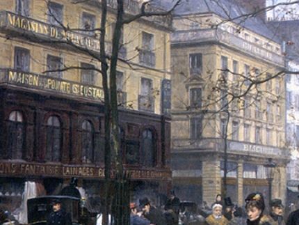 Les Halles - utanför med blommor, frukt och grönsaker (Victor Gilbert).