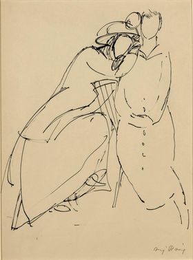 Vera Nilsson och Sigrid Hjertén i ateljén, ca 1914 av Maj Bring.
