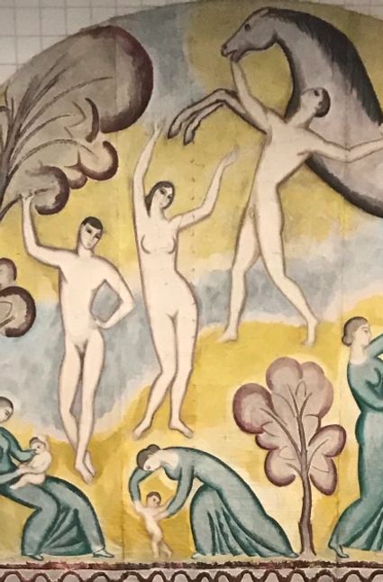 Skisserna Museum i Lund förfogar över ett stort antal skissade tävlingsförslag till utsmyckning av vigselrummet i Stockholms rådhus.