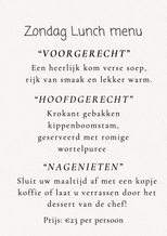 Zondag Menu