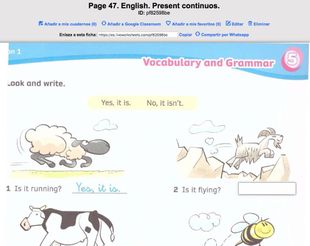 This is how it looks. From our English Book (Review: Present cont.)