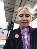 Carin Myrberg in the booth