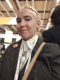 Carin Myrberg in the exhibition hall