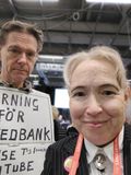 Carin Myrberg and activist Dan Holm