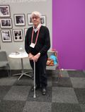 Hasse Björnsson in Swedish Writer's Union's booth