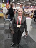 Carin Myrberg in the exhibition hall
