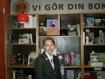 Carin Myrberg in the booth
