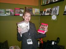 Carin Myrberg with her books