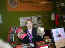 Carin Myrberg with her books