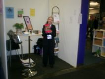 Carin Myrberg with her books