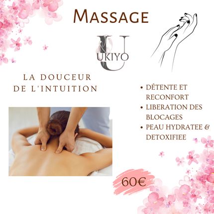 Le massage UKIYO Corps, plusieurs formules corps, dos, ventre : 20, 30 et 60 min