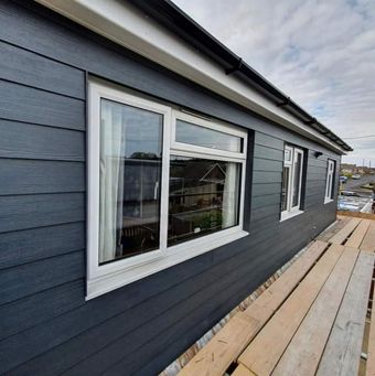 Anthracite Grey HardiePlank installation in Minster, Sheppey, Kent