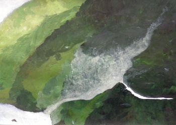 Paysage avec torrent