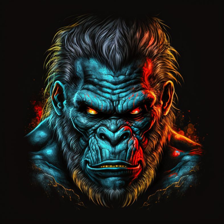 F.C_Portrait_with_big_gorilla_head_and_bulging_eyes_caricature__0d6979