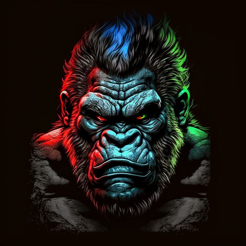 F.C_Portrait_with_big_gorilla_head_and_bulging_eyes_caricature__4bf0be