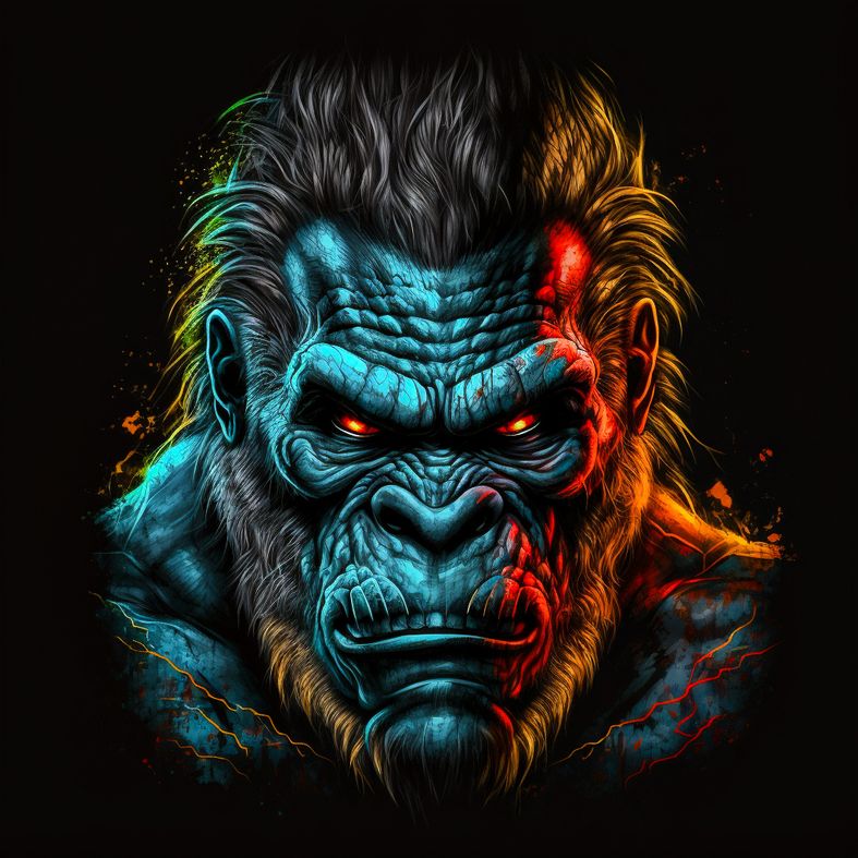 F.C_Portrait_with_big_gorilla_head_and_bulging_eyes_caricature__5515b4