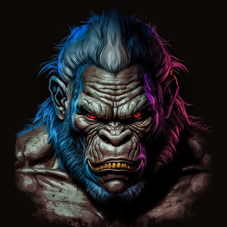 F.C_Portrait_with_big_gorilla_head_and_bulging_eyes_caricature__8d0edf