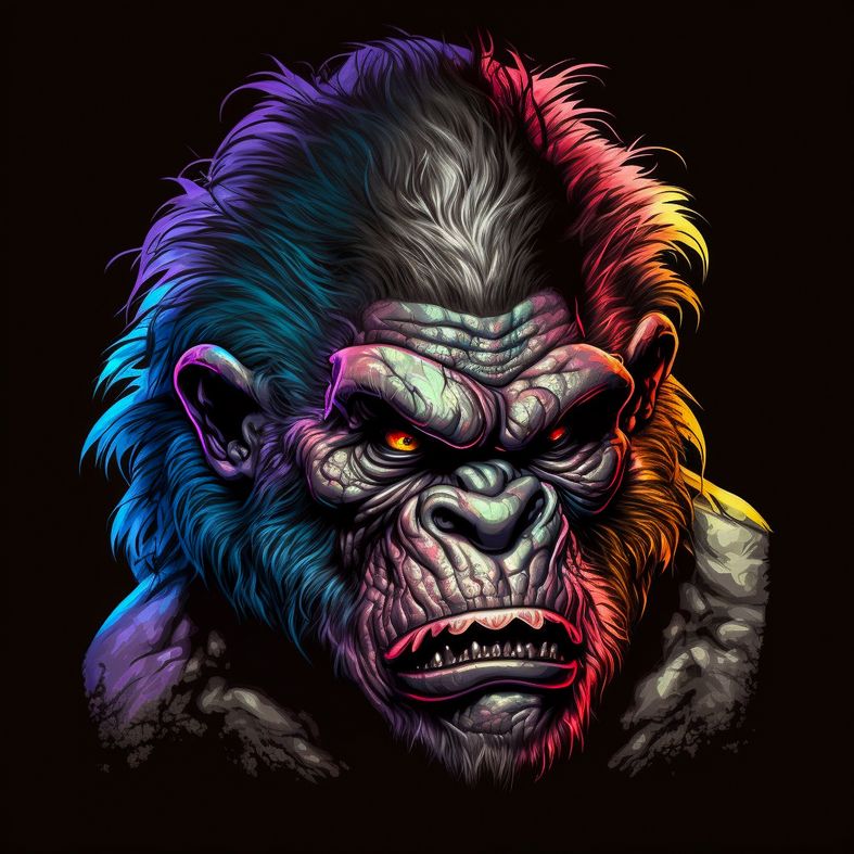 F.C_Portrait_with_big_gorilla_head_and_bulging_eyes_caricature__965e8a