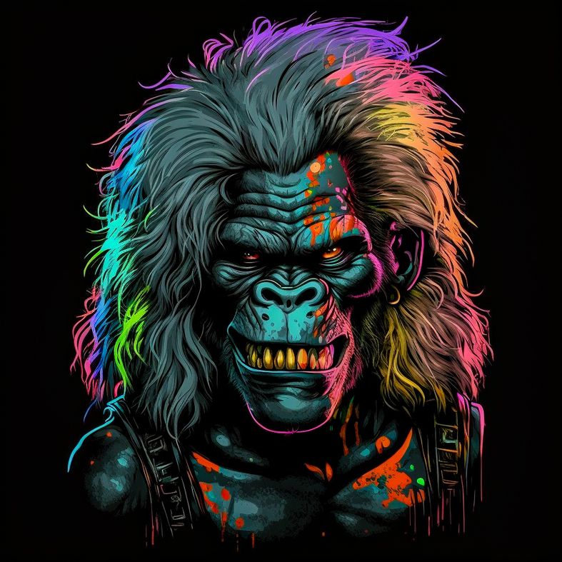 F.C_Portrait_with_big_gorilla_head_and_bulging_eyes_caricature__a07072
