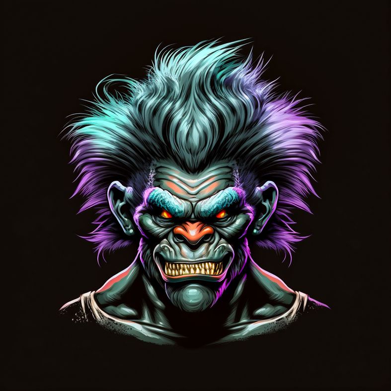 F.C_Portrait_with_big_gorilla_head_and_bulging_eyes_caricature__ccac2c