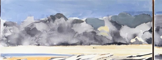 Sicigia de invierno; diptico  (160 x 60), tinta china y acrílicos.