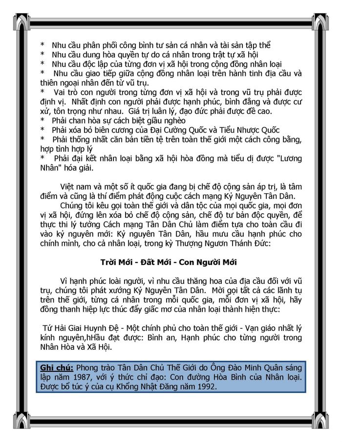TUYÊN NGÔN K̉Y NGUYÊN TÂN DÂN CH̉U