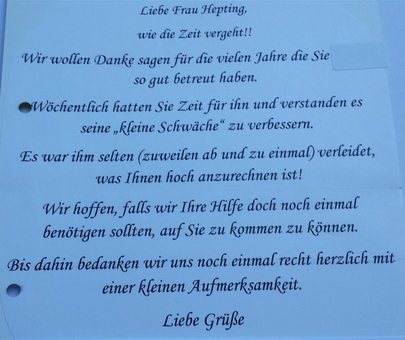 Jederzeit sehr gerne