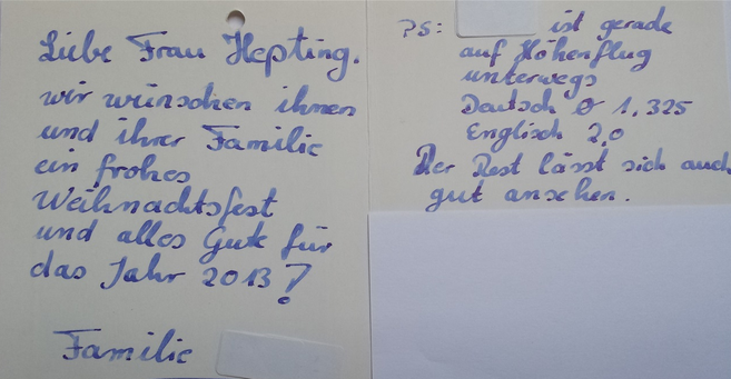 Auch Ihnen alles Gute